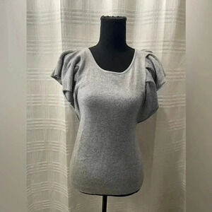 Robin ruffled sleeve wool angora mix shirt